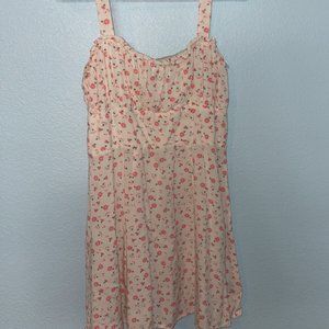 White and Pink Floral Mini Dress Size Small